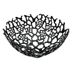 17 in. Decorative Metal Nest Bowl in Black