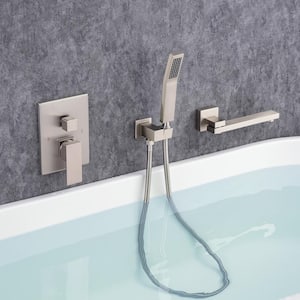 Single Handle 1 -Spray Shower Faucet 2.5 GPM with Pressure Balance Anti Scald in Brushed Nickel