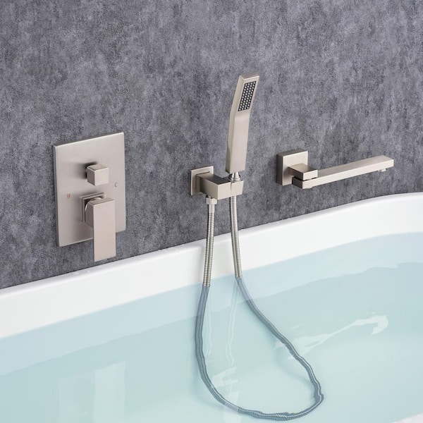 Staykiwi Single Handle 1 -Spray Shower Faucet 2.5 GPM with Pressure Balance Anti Scald in Brushed Nickel