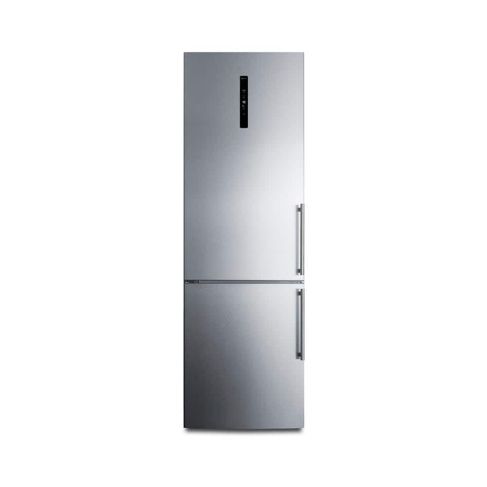 Summit Appliance 24 in. 10.6 cu. ft. Bottom Freezer Refrigerator in Stainless Steel Counter Depth, Silver -  LBF249LHD