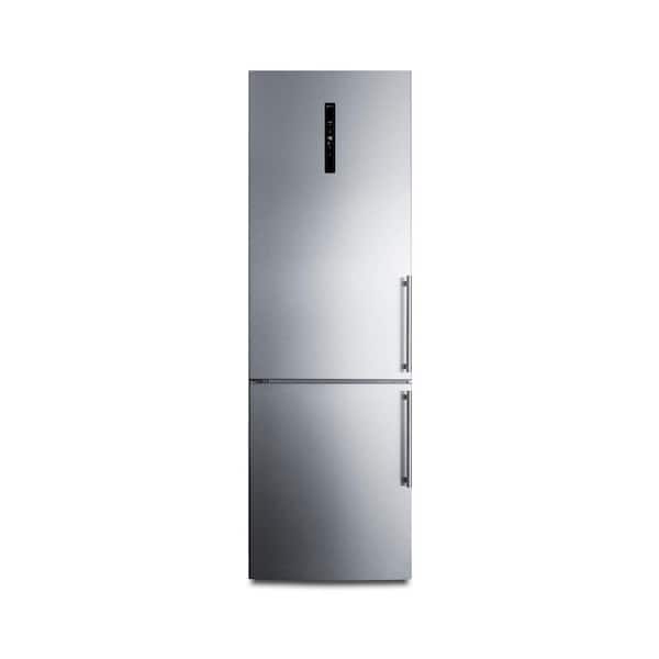 Summit Appliance 24 in. 10.6 cu. ft. Bottom Freezer Refrigerator in Stainless Steel Counter Depth