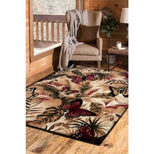 Legends Butterfly Jungle Multi 5 ft. 3 in. x 7 ft. 2 in. Area Rug