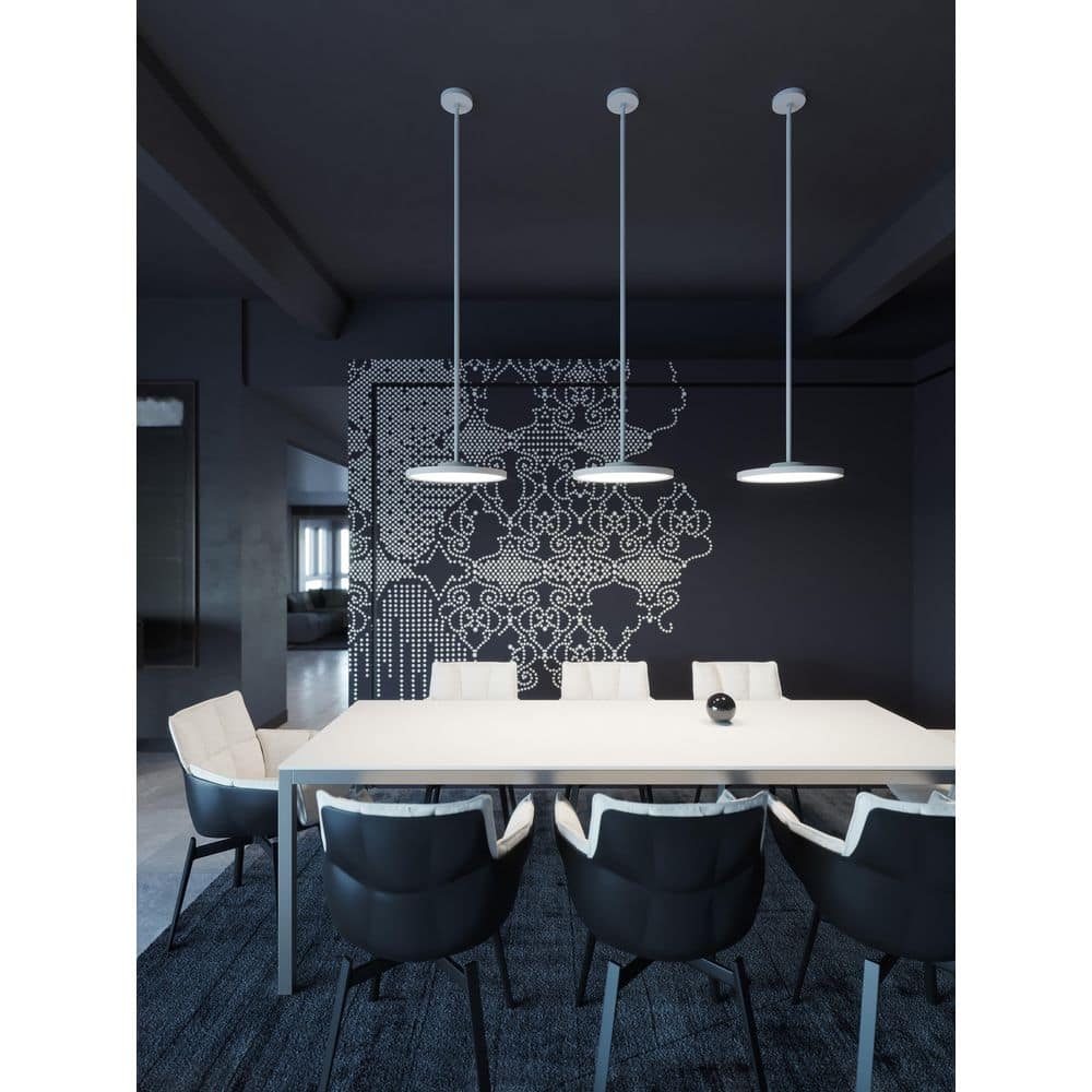 Edge Round Large 25-Watt 1-Light White Shaded Integrated LED Pendant Light with Acrylic Shade price history on PriceWatchPro