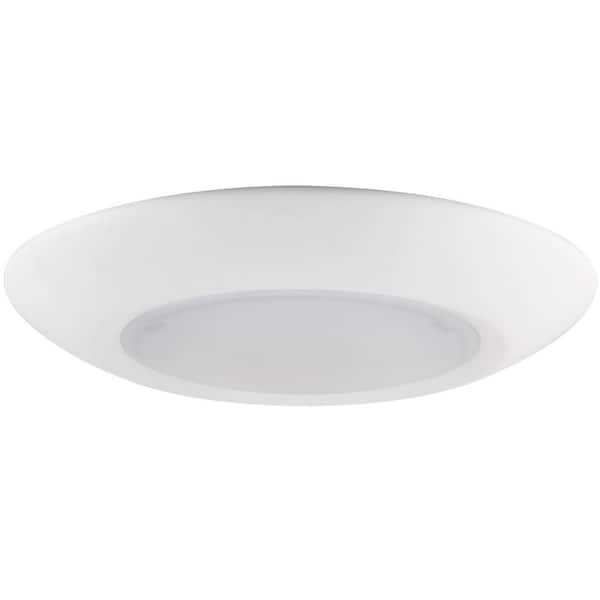 Sunlite 7.5 in. 1-Light White Round Indoor CRI 90 Ceiling Flush Mount Light in 3000K Warm White (2-Pack)