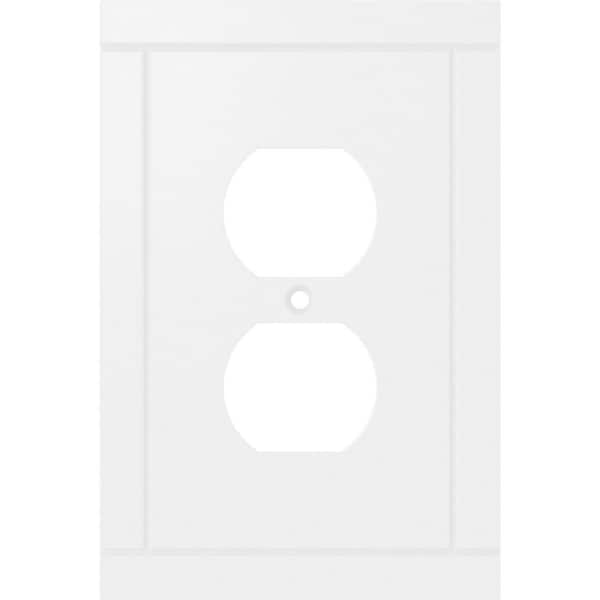 Hampton Bay Belfast 1-Gang Duplex/Outlet Cover Wall Plate, Pure White
