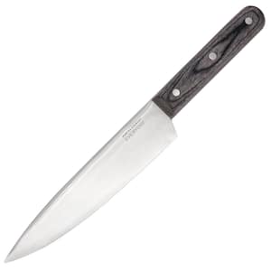 8in. Stainless Steel Full Tang Chef's Knife in Dark Gray with Wood Handle