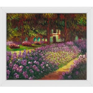 Artist's Garden at Giverny by Claude Monet Galerie White Framed Nature Oil Painting Art Print 24 in. x 28 in.
