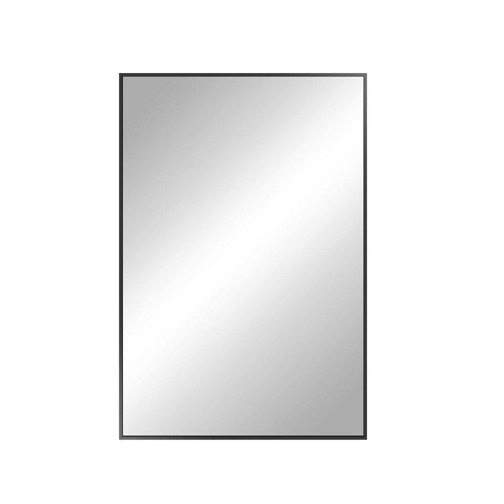 Concise Black 24 in. W x 36 in. H Rectangle Aluminum Alloy Frame Vanity Wall Mirror price history on PriceWatchPro