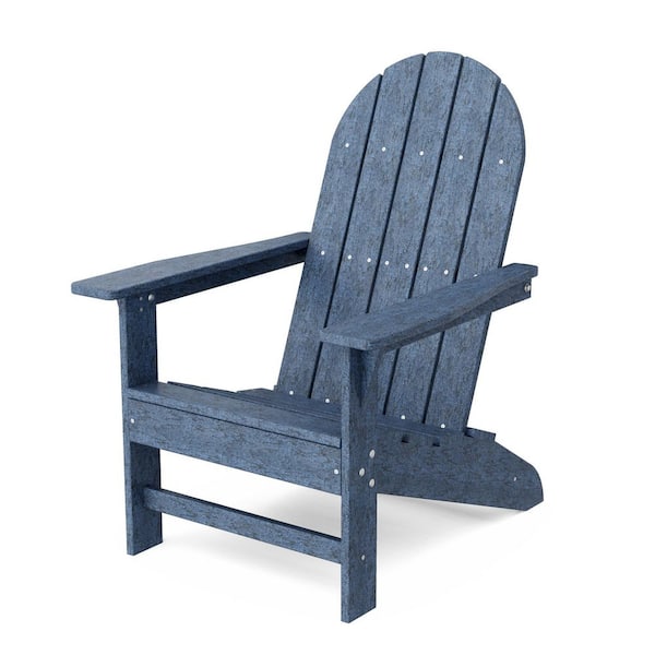 Wildridge Freedom Patriot Blue HDPE Plastic Traditional Outdoor Adirondack Chair
