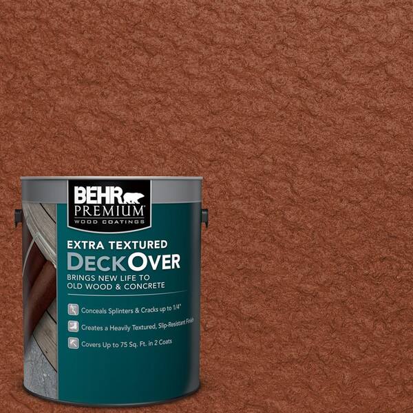 BEHR Premium Extra Textured DeckOver 1 gal. #SC-142 Cappuccino Extra Textured Solid Color Exterior Wood and Concrete Coating