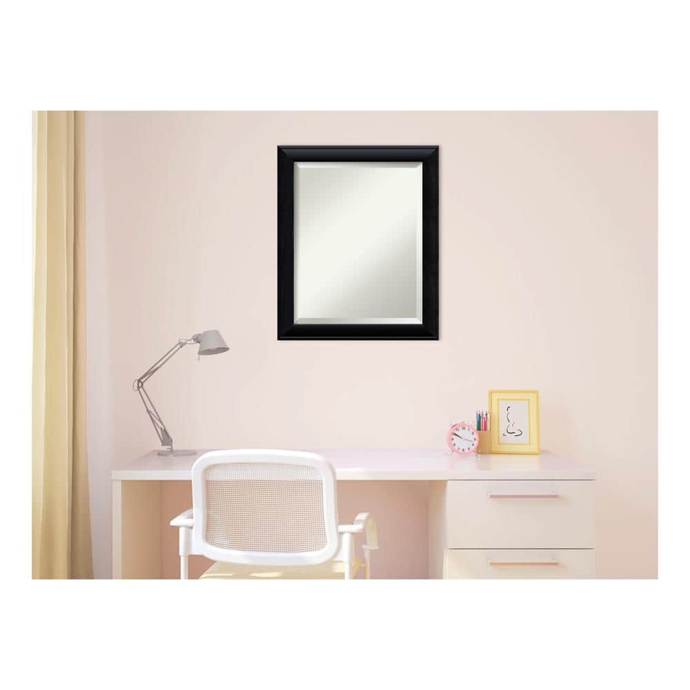 Nero Black Beveled Wood Wall Mirror 23.5 x 19.5 inches