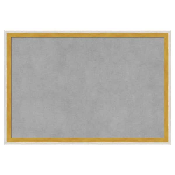 Amanti Art Paige White Gold 19 in. x 13 in Framed Magnetic Board