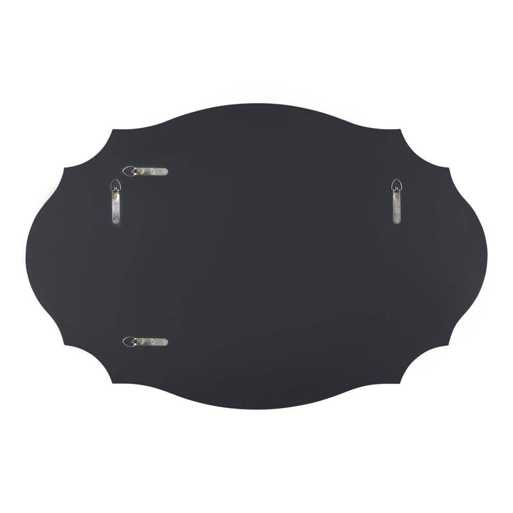 Gold Scalloped Oval Full Length Wood Wall Mirror