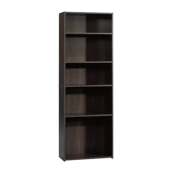 SAUDER 71.18 in. Cinnamon Cherry Faux Wood 5-shelf Standard Bookcase with Adjustable Shelves