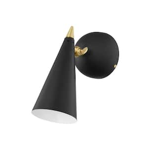 Moxie 4.5 in. Aged Brass Wall Sconce