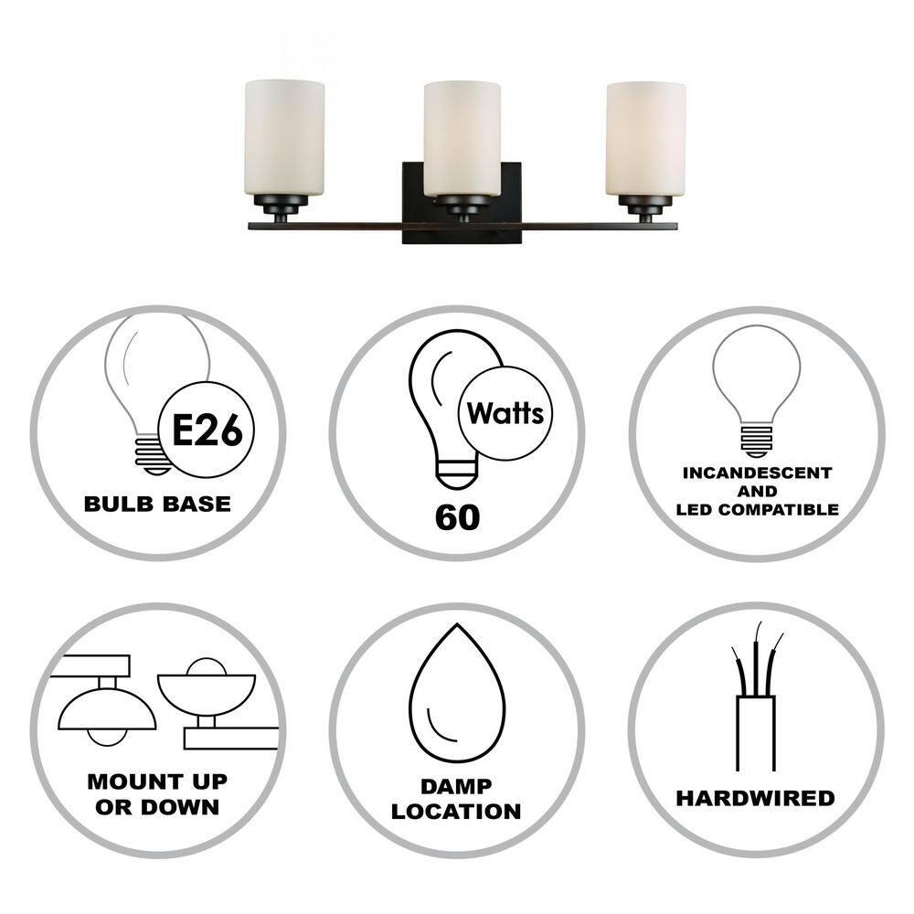 Mod Pod 22'' Bronze Vanity Bar with Frosted Glass Shades