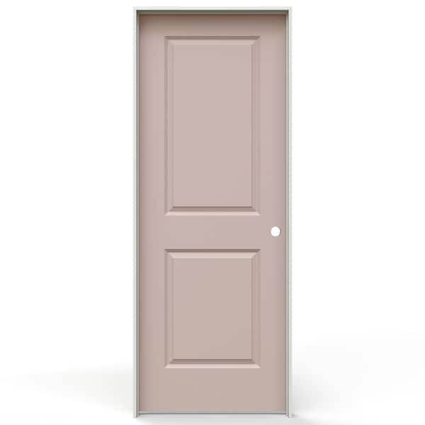 JELD-WEN 32 in. x 80 in. Carrara 2 Panel Square Left-Handed Hollow Core Blush Molded Composite Single Prehung Interior Door