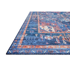 Cielo Blue/Multi 3 ft. x 5 ft. Oriental 100% Polyester Area Rug