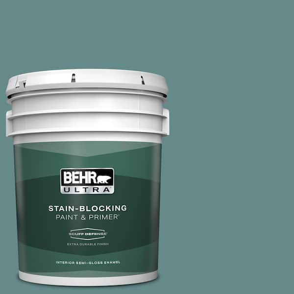 BEHR ULTRA 5 gal. #S440-5 Tasmanian Sea Extra Durable Semi-Gloss Enamel Interior Paint & Primer