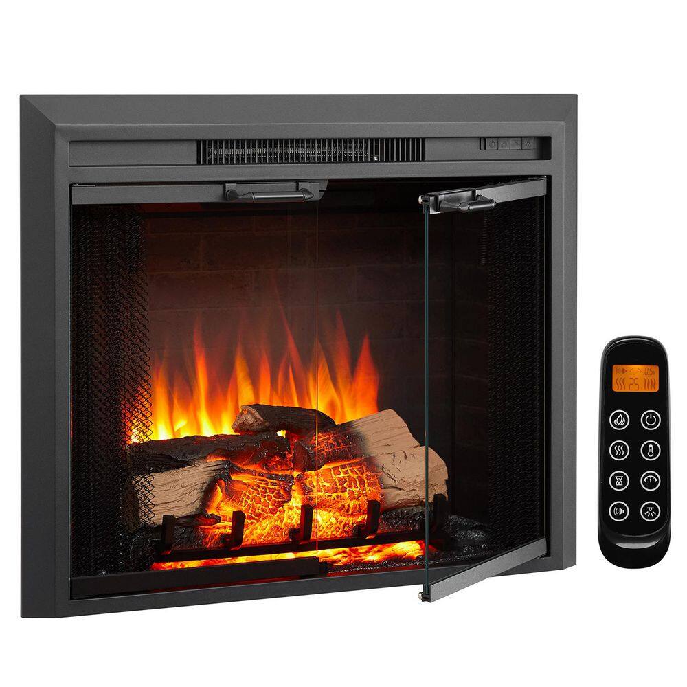Damon 30 in. Electric Fireplace Insert, Glass Door and Mesh Screen, Heater 750/1500W, Crackling Sound, Remote Control price history on PriceWatchPro