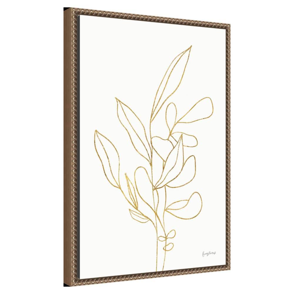 Amanti Art Rooted Florals V Gold by Becky Thorns Canvas Wall Art Print Framed 16 x 23-in.