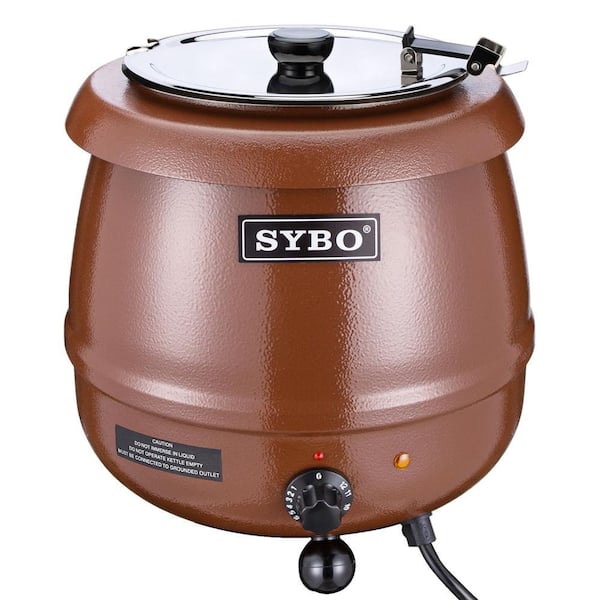 SYBO 10.5 Quarts, Brown Commercial Soup Kettle with Stainless Steel Insert Pot for Restaurant