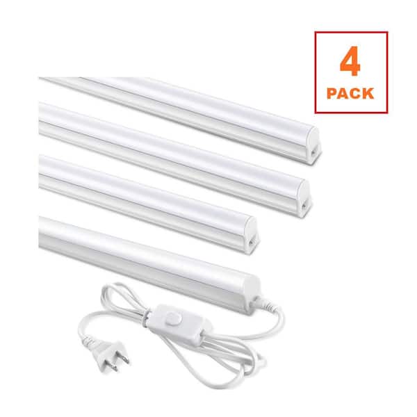 4ft T5 20-Watt LED Integrated Fixture Cool White Shop Light for