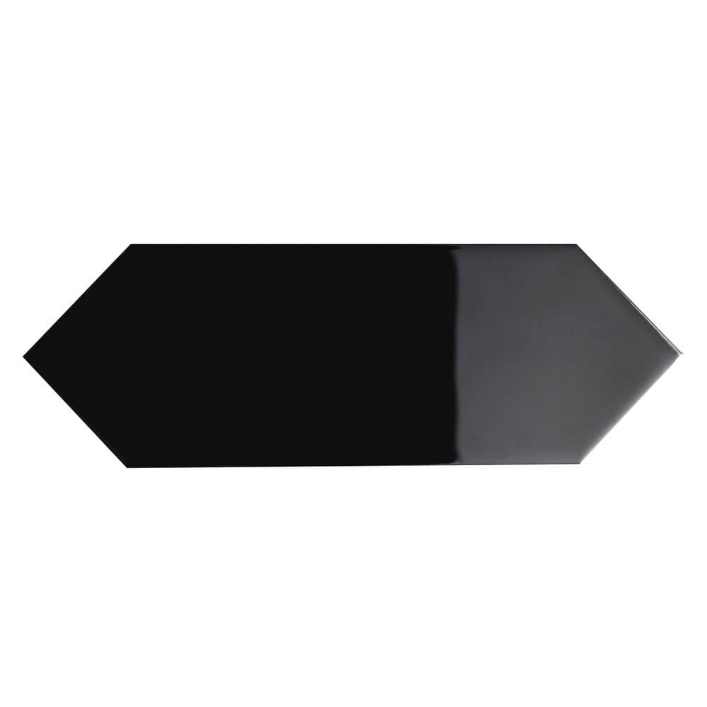 Black 3 in. x 9 in. Hexagon Glass Subway Tile Sample price history on PriceWatchPro