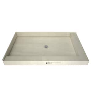 Redi Base 48 in. x 60 in. Double Threshold Shower Base with Center Drain and Polished Chrome Drain Plate