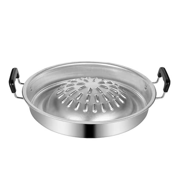 Stainless Steel Korean Style BBQ Grill Pan, for Stove Tops and BBQ Cooking, 11.81 X 1 X 3.94 in. Product Size