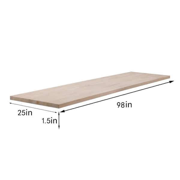 Unfinished Birch 8 ft. L x 25 in. D x 1.5 in. T Butcher Block Countertop Unfinished Birch 8 ft. L x 25 in. D x 1.5 in. T Butcher Block Countertop