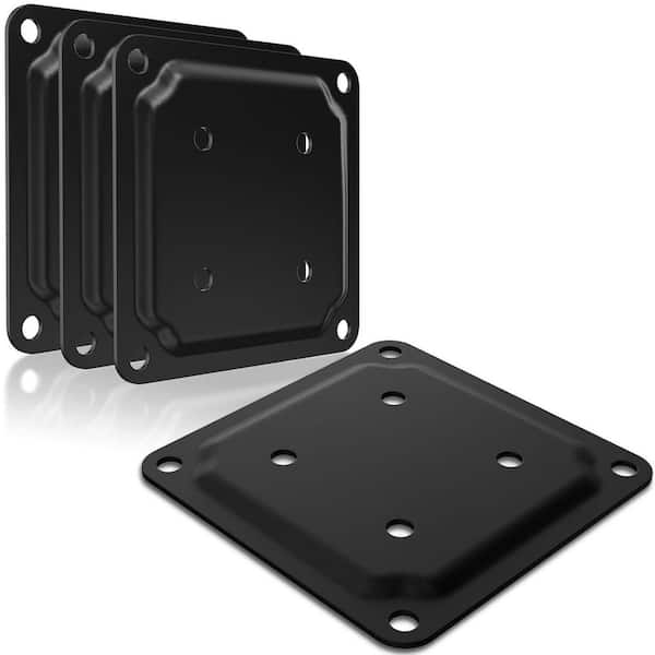 4 x 4 Steel Powder-Coated Wood Post Plate Connector Deck Porch Railing Support Base 4-Pack