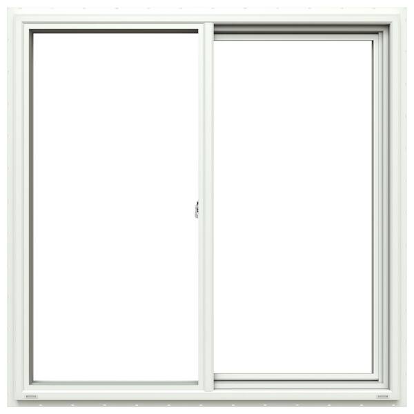 JELD-WEN 47.5 in. x 47.5 in. V-4500 Series White Vinyl Left-Handed Sliding Window with Fiberglass Mesh Screen