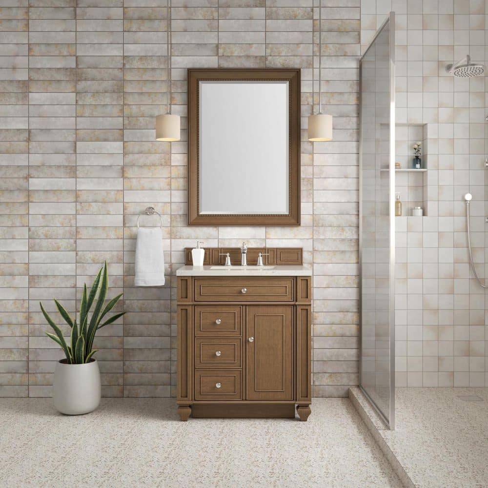 Bristol 30.0 in. Single Bath Vanity in Saddle Brown with Siberian Quartz Top price history on PriceWatchPro