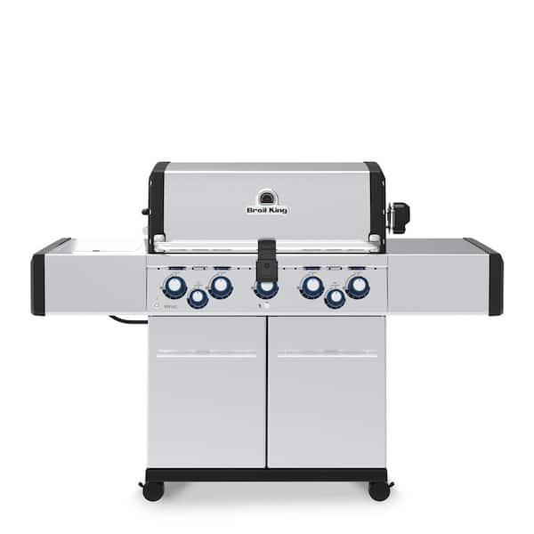 Regal S590 PRO IR 5-Burner Natural Gas Grill in Stainless Steel with Infrared Side Burner and Rear Rotisserie Burner
