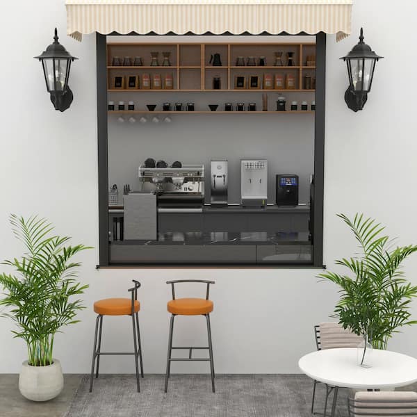 1-Light Black Outdoor Hardwired Coach Sconce With No Bulbs Included (2-Pack)