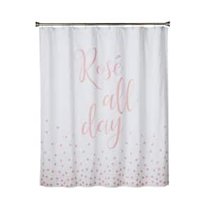 Rose All Day 72 in. Pink Shower Curtain