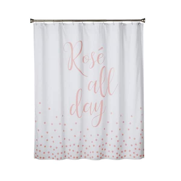 Unbranded Rose All Day 72 in. Pink Shower Curtain