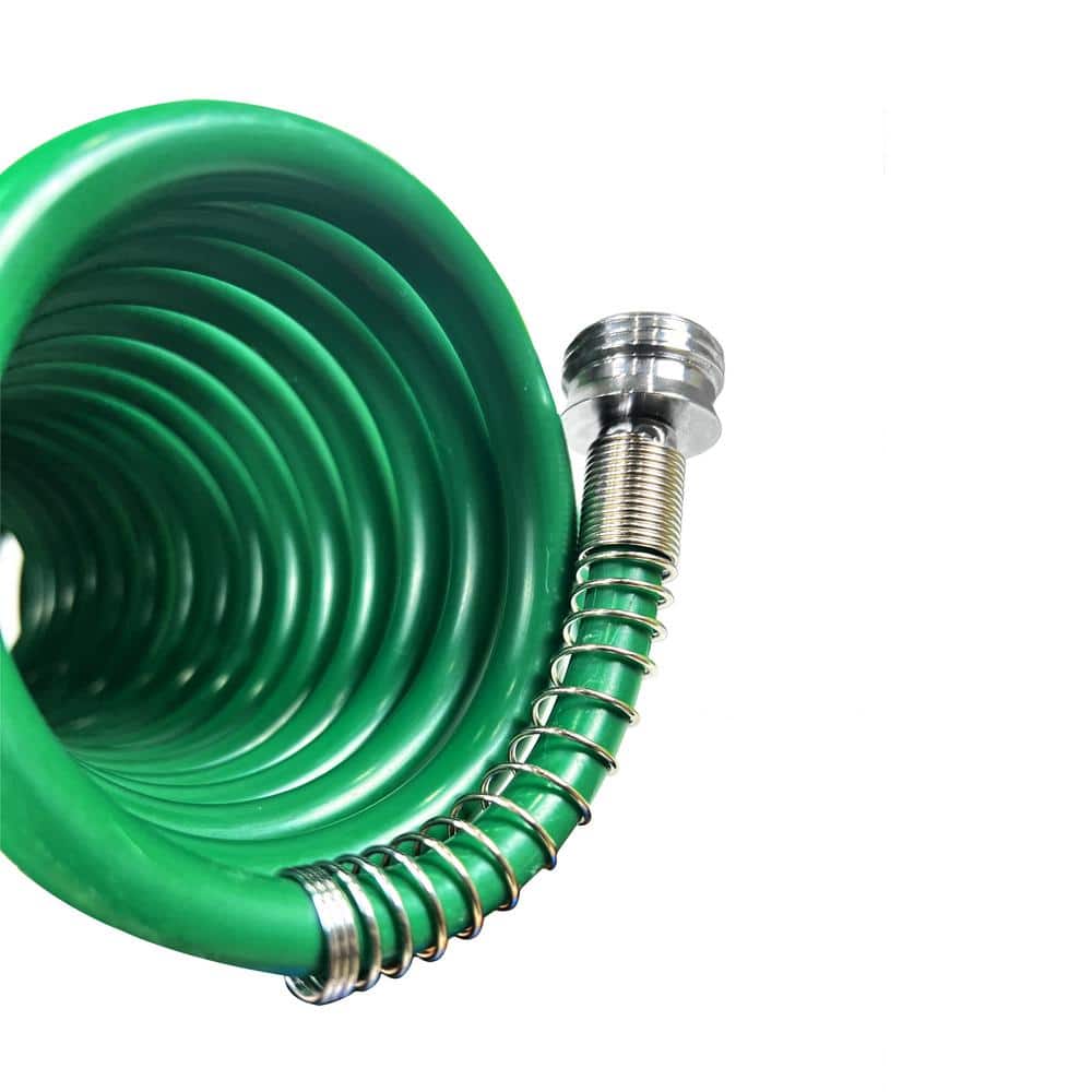 Avagard 50-Foot Green Spiral Water Hose with Brass Connectors