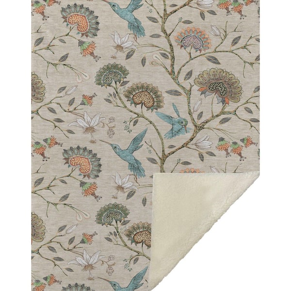 Premium Machine Washable ASB174 Beige 50 in. x 70 in. Sherpa Throw Blanket