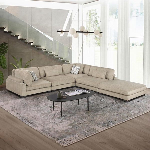 Lazzara Turbo 135 in. Pillow Top Arm 4-Piece Corduroy