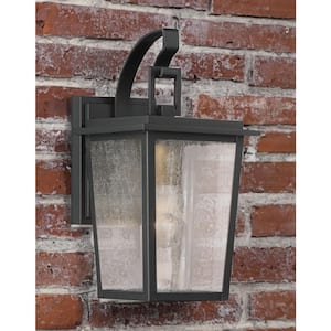 Cantebury Small 1-Light Sand Black with Gold Outdoor Light Sconce