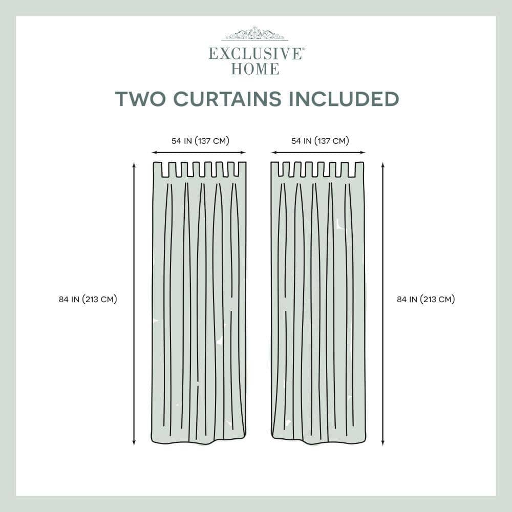 Natural Polyester Light-Filtering Tab Top Curtain Panels, 54" x 84"