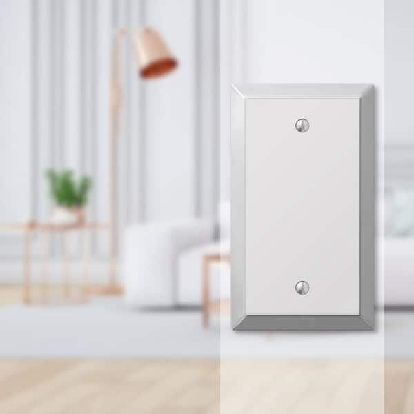 Metallic 1 Gang Blank Steel Wall Plate - Polished Chrome