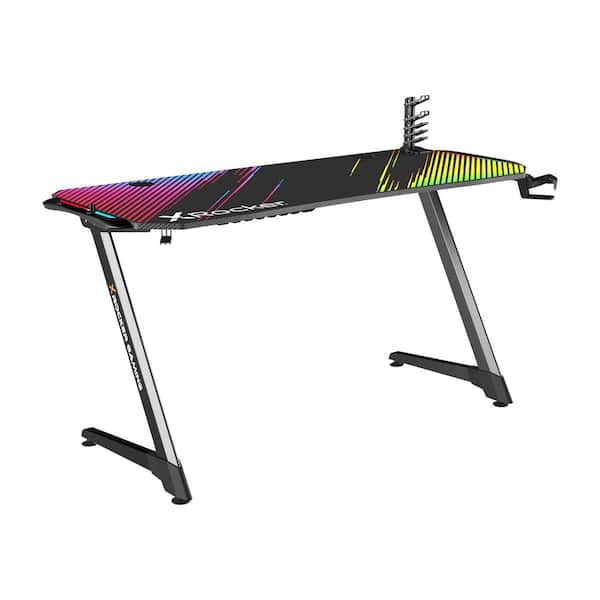 x rocker jaguar led gaming desk