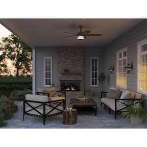 Albin 54 in. Indoor/Outdoor Integrated LED Bronze Transitional Ceiling Fan with Remote Included for Living Room