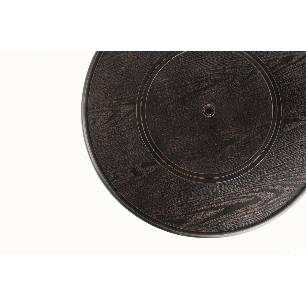 Manchester Black Aluminum Round Gas Fire Pit Table
