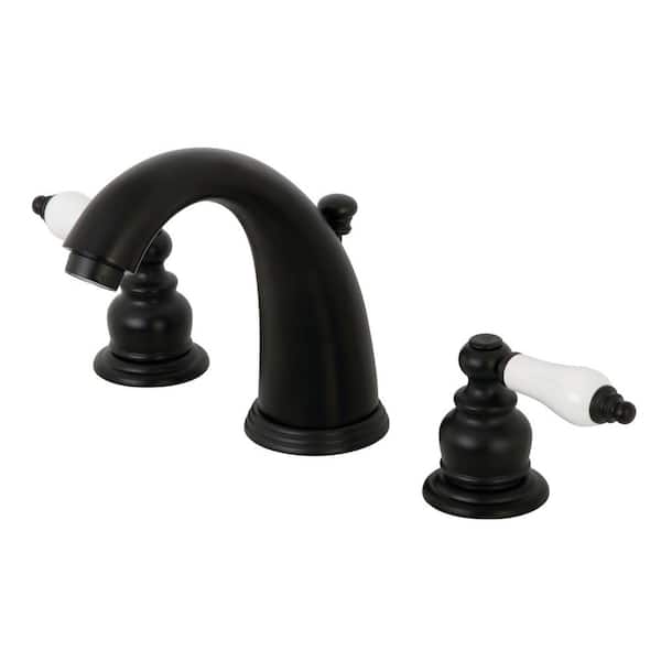 Victorian 8 in. Widespread 2-Handle Bathroom Faucet in Matte Black