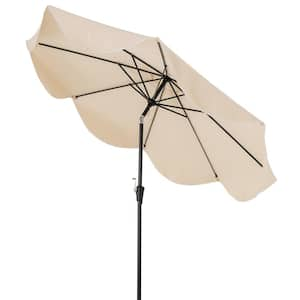 9 ft. Metal Market Tilt Double Patio Umbrella in Beige