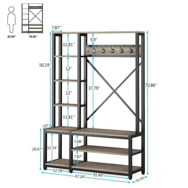 Euroco 47.2 inch Shoe Cabinet for Entryway ,Free Standing Shoe Storage Cabinet Shoe Rack Organizer with 8 Adjustable Shelves,4 Doors and Drawer for